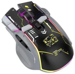 FOR G6 Gaming Mouse 3 Modes 4000 DPI 11 RGB Backlit Rechargeable Silent Computer Gaming Mice -Black Easy Install