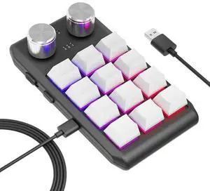 FOR Custom Keyboard Volume Button Knob Programming ro Gaming Hotswap Keypad, 12 Keys 2 Knob