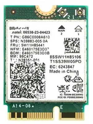 FOR WiFi 7 for BE200 Network Card BT5.4 Wifi Card BE200NGW 2.4/5/6GHz 5.8 Gbps M.2 Adapter for PC Laptop