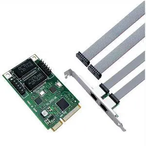 FOR Mini PCIE Gigabit Network Card PCIE to 2 Port RJ45 Network Card Ethernet Gigabit 10/100/1000Mbps Network Adapter