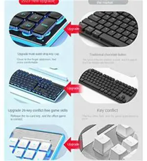FOR Wired Mechanical Keyboard with Mouse LED Silent Keyboard Gaming Keyboard Waterproof for E-Sports Use-D