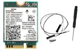 FOR WIFI 7 BE200 BE200NGW WiFi Card+2PCS BT 5.4 802.11AX Tri-Band M.2 NGFF Network Adapter for Win10/11