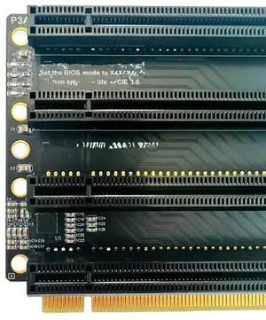 FOR PCIe-Bifurcation X16 to X4X4X4X4 Expansion Card PCI-E Gen3 3.0 X16 1 to 4 Port Split Adapter Card SATA Power Port PC