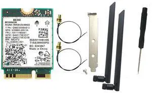 FOR WIFI 7 BE200 BE200NGW WiFi Card+2PCS 8DB BT 5.4 802.11AX Tri-Band M.2 NGFF Network Adapter for Win10/11
