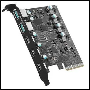 FOR PCIe To USB 3.2 Gen 2 Adapter Card PCI Express Expansion Card PCI-E Add on Cards Riser for PC 10/8/7