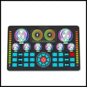 FOR Live Sound Card Studio Record Soundcard Microphone Mixer Voice Changer Live Streaming Sound Mixer Karaoke Home