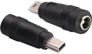 FOR 2pack USB Mini DC Power AdapterMini USB Male to DC 5.5x2.1mm Connector Charge Barrel Jack Power Adapter Mini USB 5V Connector