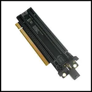 FOR PCI-E 4.0 X16 1 to 2 Expansion Card Gen4 Split Card PCIe-Bifurcation X16 to X8X8 with 20mm Spaced Slots CPU4P(4 Pin )