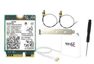 FOR BE200 BE200NGW WIFI 7 WiFi Card+12DBi Kit BT5.4 802.11AX Tri-Band M.2 NGFF Network Adapter for Win10/11