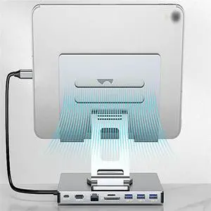 FOR 9 in 1 USB C Hub with 360° Rotating Stand HDMI-Compatible 4K60Hz PD 100W USB 5Gbps SD TF Aux 3.5mm for Pro Tablet