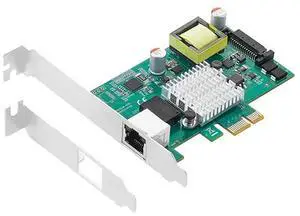 FOR PCIE to 2.5G POE Gigabit Card Single Port RJ45 Gigabit PCIe X1 PoE+ Ethernet Network Card Frame 802.3At I225 Chip