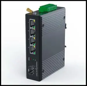 FOR 5 Port Industrial PoE Gigabit Din Rail Ethernet Switch, 4 Port Switch with SFP 10/100/1000Mbps IP40 Unmanaged 48V Output