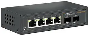 FOR Unmanaged Ethernet Switch 2.5G with 4 X 2.5G Base-T Ports 2 X 10G SFP Uplink Port,for 100/1000/2500Mbps US PLUG