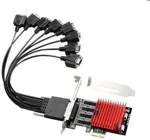 FOR PCIE to 8-Port RS232 Expansion Card PCI-E 8-Port DB9 Serial Card 8-Chipset PCI-Express Control Card