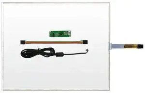 FOR 19 inch 396*323mm 5 Wire pad For POS Machine Resistive Screen Glass Panel With USB Controller Kit 396mm*323mm