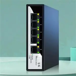 FOR 2.5GbE Ethernet Switch 5 Port 2.5G Network Switch Fanless Small Home Lab Setup Switch Unmanaged Plug Play EU Plug