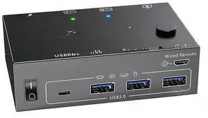 FOR 8K HDMI-Compatible KVM Switch 2 Monitors 2 Computers Dual Monitors Support