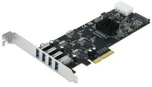 FOR Pcie 4 Ports USB3.0 Expansion Card 20G PCI-E To 4 Channels USB 3.0 Riser Card PCI Express Adapter Card