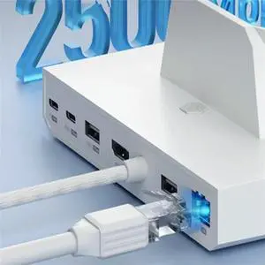 FOR /Steam Deck/Switch/OLED Dock 6 in 1 Docking Station with 4K 2.5G RJ45 100W PD RGB Light Hub(A)