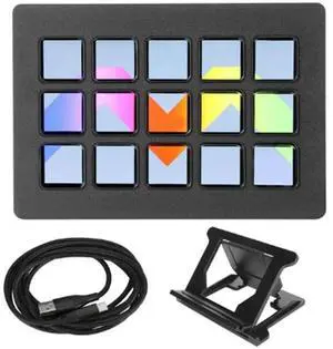 FOR LCD Custom Keyboard 15 Keys Action In App Software Studio Controller ro Game Shortcut Live Streaming Console