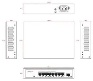 FOR 2.5GbE POE Switch 9 Port 2.5G Network Switch 8x2.5GPOE Ports+1x10Gb SFP Optical Port Internet Splitter Fanless UK Plug