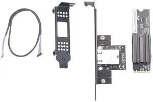 FOR M.2 to Single Port 10 Gbase Ethernet Gigabit Nic B Key M Key 10G/2.5G/1000M RJ45 Lan Network Adapter Card AQC107 Chip