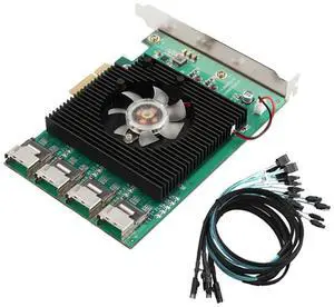 FOR 16 Ports SATA 6G PCI Express X4 Controller Card Marvell 88SE9215 Chipset Pcie SATA III 3.0 With Mini SAS To 4 Sata Cable