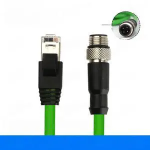FOR M12 to RJ45 Straight Elbow 4-pin Male D-coded Industrial Ethernet Cable Compatible with SICK Cable
