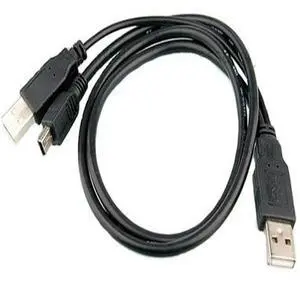 FOR USB 2. 0 Two A Type Male To Mini usb 5 Pin Male Y Cable For 2.5 Mobile Hard Disk Drive HDD