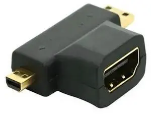 FOR 3-in-1 1080p HDMI Female to Micro Mini HDMI Male Adapter Con ter Type D C A
