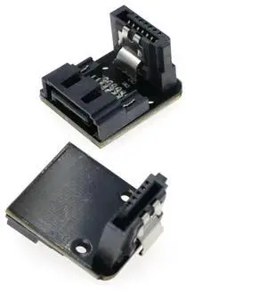 FOR 2Pcs/lot SATA Female to Male Adapter with Lock and 90 Degree Elbow for PC Hardware and Motherboard