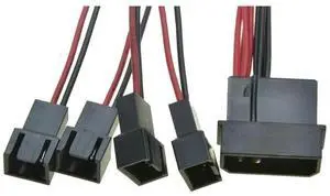 FOR IDE Male Port 1 to 4 ways 3Pin Fan Male port Cable D plug to3 Pin cooler Y Splitter Power supply Cable 12V