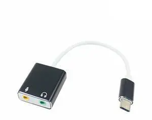 FOR USB C to 3.5mm Audio Jack Headphone Mic Sound Adapter for PC 7.1 External Type C USB Sound Card for Pro Air.