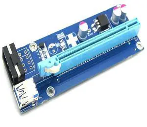 FOR PCI-E 1X To 16X Pcie Extension Cable USB3.0 Mining Adapter Card Graphics Extension Converter Cable4pin Interface X1 To X16