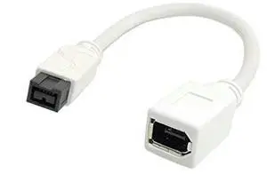 FOR The White IEEE 1394 6PIN Female to 1394b 9PIN male Firewire 400 TO 800 Cable 10cm