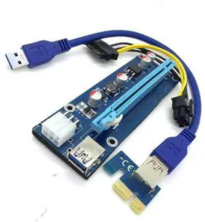 FOR Pcie Pci-e Pci Express adapter expansion Card x1 To x16 GPU Usb 3.0 converter X1 X16 Card SATA 6Pin Power Cable
