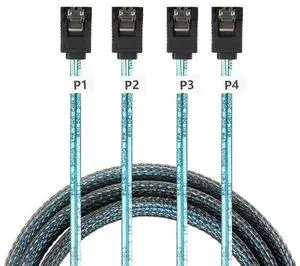 FOR Hard Drive Cable MINISAS 4-to-4 SATA 6G Data Cable 4 Pairs 4Sata Cable SAS to SATA 1M