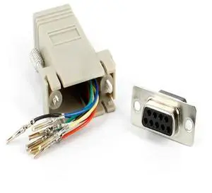 FOR RS232 DB9 Female to RJ45 Female con tor Adapter ,RJ45 to DB9 RS232 com LAN TO 232 db9 10PCS/lot
