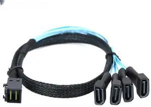 FOR Efficient Mini SAS HD SFF-8643 to 4 SATA 7Pin Male Cable for Data Transfer