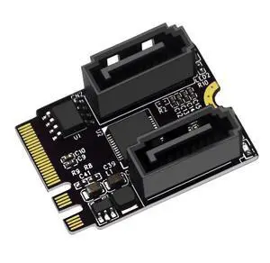 FOR M.2 A+E KEY to 2 Ports SATA3.0 Converter Card Hard disk expansion card: Fast Data Transmission and Stable Output