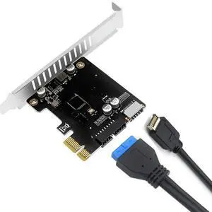 FOR PCI Express Card Type-E Expansion Card PCI-E To USB3.0 (19/20 pin) Converter Card Type-E Front Panel Type-C Expansion Card
