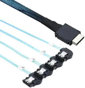 FOR Server Hard Drive Data Cable with PCI-Express SAS SFF-8611 4i to 4 Ports SATA 7P Right-Angle Con tor FOR Server Hard Drive Data Cable with PCI-Express SAS SFF-8611 4i to 4 Ports SATA 7P Right-Angle Con tor