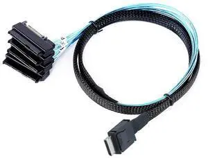 FOR MINI SAS SFF-8611 PCIe 4I STR to SFF-8482 2 in 1 Con tor 4X SAS 29Pin with SATA 15PIN Power for SSD Data Adapter Cable