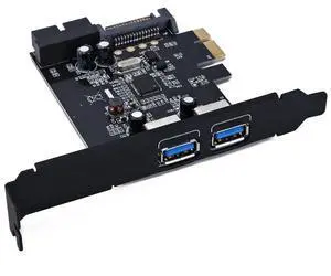 FOR PCIE TO 2 Port USB 3.0 PCI-e Internal 20Pin Adapter PCI Express 5.0Gbps 19Pin 7207201 Chipset SATA 15PIN Power Supply