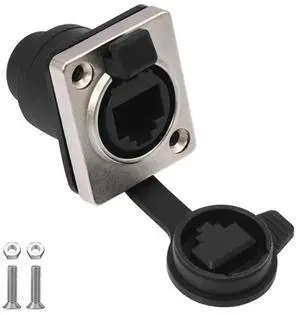 FOR RJ45 Ethernet Connector With Rubber Cover D Type Panel Mount Socket Waterproof Network Connector RJ45 FOR RJ45 Ethernet Connector With Rubber Cover D Type Panel Mount Socket Waterproof Network Connector RJ45