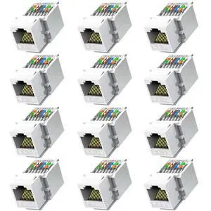 FOR RJ45 Ethernet Module Jack Cat6 Toolless Coupler 12PCS Female To Female Panel(In For Patch Panels) FOR RJ45 Ethernet Module Jack Cat6 Toolless Coupler 12PCS Female To Female Panel(In For Patch Panels)