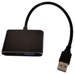 FOR Dual Output 2 In 1 USB 3.0 To -USB VGA Converter 1080P HD Adapter Cable Compatible FOR Dual Output 2 In 1 USB 3.0 To -USB VGA Converter 1080P HD Adapter Cable Compatible