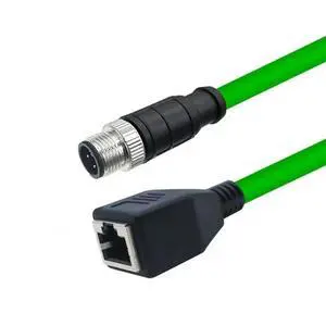 FOR Industrial Line Extension Wire D Type RJ45 4 Pin Male To RJ45 Female Shielded CAT6 Ethernet Network Cable 1M FOR Industrial Line Extension Wire D Type RJ45 4 Pin Male To RJ45 Female Shielded CAT6 Ethernet Network Cable 1M
