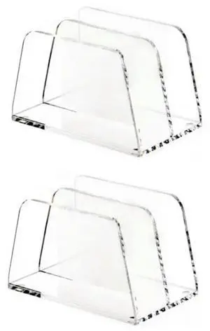 FOR Acrylic Mail Letter File Holder For Desk, 2 Sections Clear Countertop Small Document Notebook Organizer Folder FOR Acrylic Mail Letter File Holder For Desk, 2 Sections Clear Countertop Small Document Notebook Organizer Folder