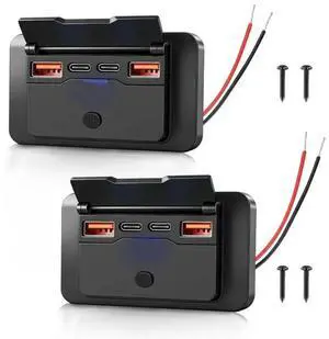 FOR Dual PD 36W& Dual QC3.0 18W 108W 12V USB Outlet Panel 2 Pack, For Car, RV, Truck, Boat, Bus, Marine, ATV FOR Dual PD 36W& Dual QC3.0 18W 108W 12V USB Outlet Panel 2 Pack, For Car, RV, Truck, Boat, Bus, Marine, ATV